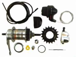 náboj Shimano Nexus 3r+REVO+komponenty 36d + pastorek 19z