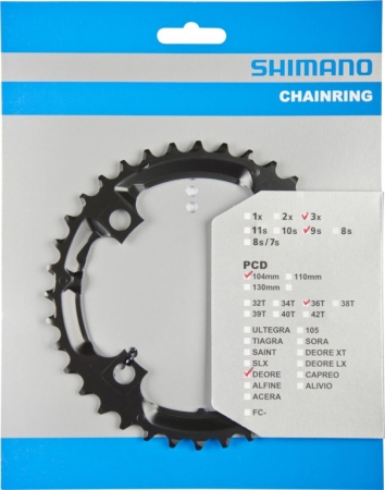 převodník 36z Shimano DEORE FC-M590 3x9 4 díry
