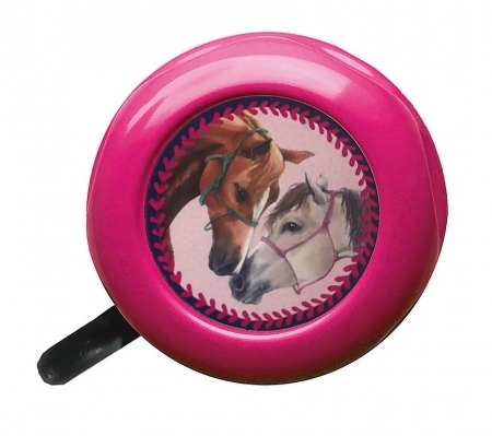 zvonek Bike Fashion Horses růžový