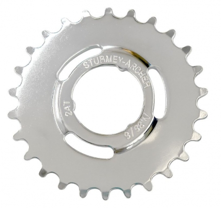 pastorek Sturmey-Archer 24z 1/8" pro 2/3/5r stříb.
