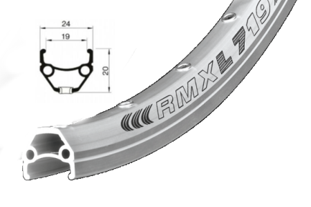 ráfek REMERX DRAGON 719 V-brake 622x19 36děr stříbrný nýt