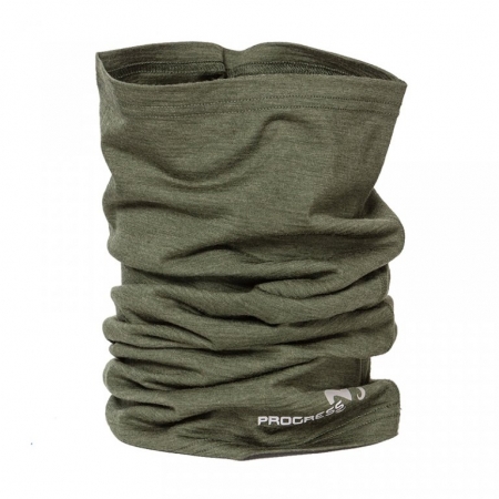 šátek Progress TUBE merino khaki melír