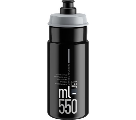 lahev ELITE Jet Black šedé logo, 550 ml
