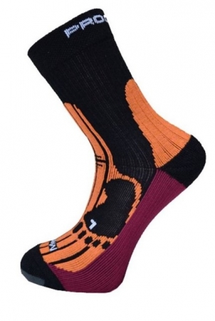 ponožky Progress MERINO turistické černá/meruňka/švestka