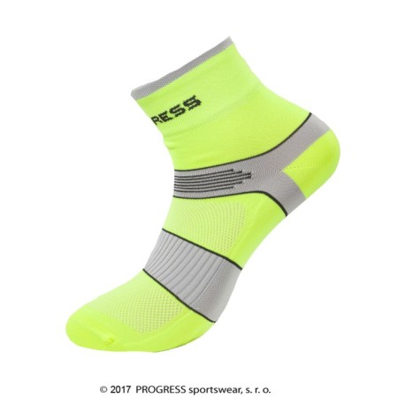 ponožky Progress CYCLING fluoritovo/šedé