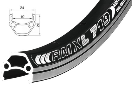 ráfek REMERX DRAGON 719 V-brake 584x19 36děr černý