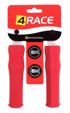 gripy 4RACE tvrzené pěnové NBR127mm červené