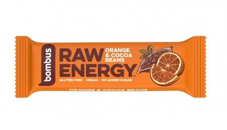 tyčinka Bombus Raw Energy 50g pomeranč+kakové boby exp. 08/26