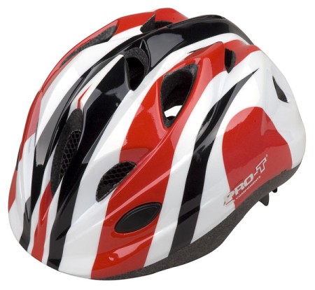 Přilba PRO-T Plus Toledo In mold dětská červeno-bílá