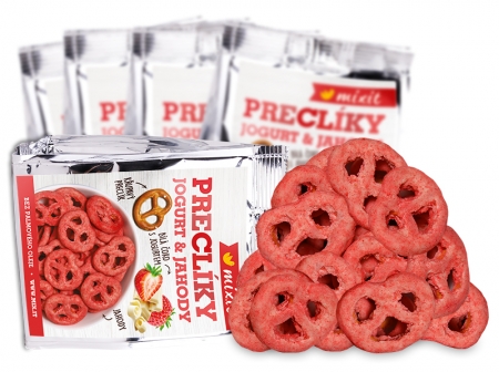preclíky do kapsy v jogurtové čokoládě s jahodami Mixit 5x70g