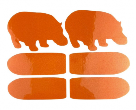 samolepky reflexní ShamanRacing set hroch 6ks oranžové