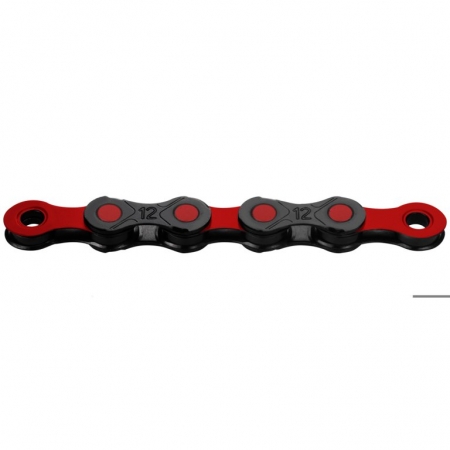 řetěz KMC DLC12 WAXED černo-červený 126čl. BOX