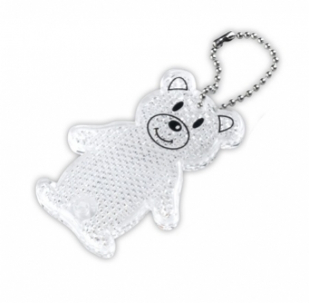 přívěšek reflexní odrazka medvídek bílý