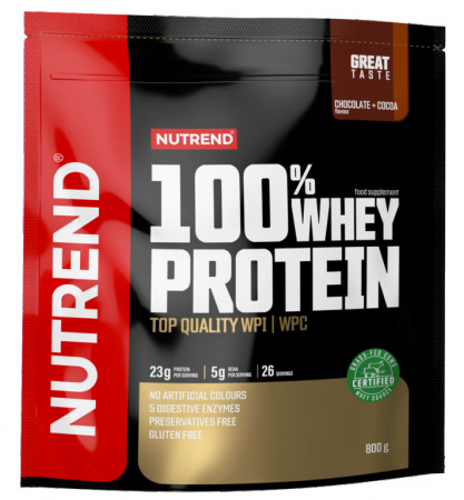 nápoj Nutrend 100% WHEY PROTEIN 800g čokoláda+kakao