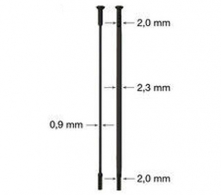drát nerez Sapim CX Ray 2-2,3/0,9-2 x 266mm přímý černý