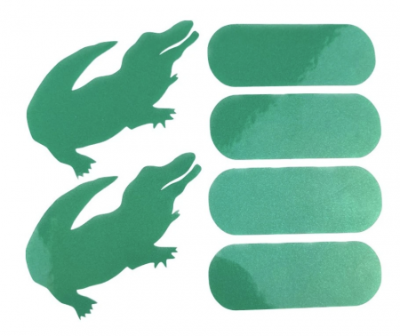 samolepky reflexní ShamanRacing set krokodýl 6ks zelené