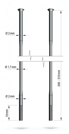 drát nerez Remerx redukovaný 2-1,7-2 x 293 mm přímý černý