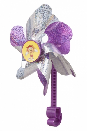 Větrník dětský PRO-T na řídítka bílo-fialová