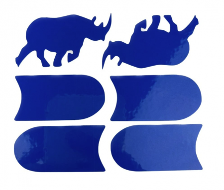 samolepky reflexní ShamanRacing set nosorožec 6ks modré