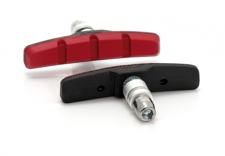 špalíky XLC BS-V01 V-Brake černo/červené, 4 dílná sada