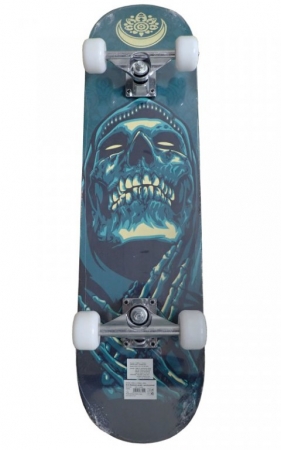 skateboard závodní s protismykem lebka