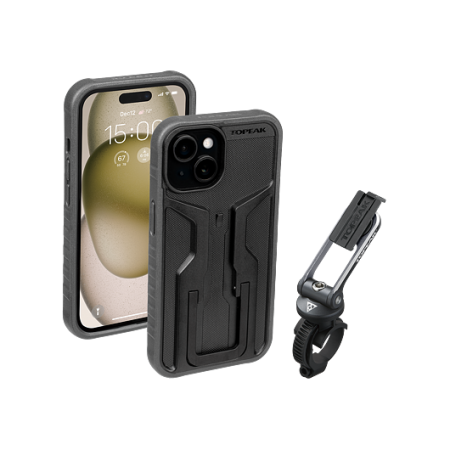 obal na mobil TOPEAK Ridecase pro iPhone 15 černo/šedý