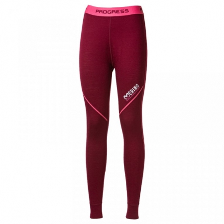 spodky dlouhé dámské Progress MW SDNZ merino švestkový melír