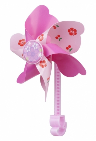 Větrník dětský PRO-T na řídítka červeno-růžová