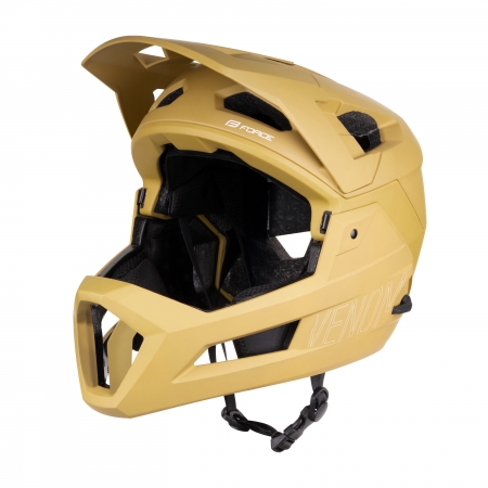 přilba FORCE VENOM downhill, hnědá L-XL