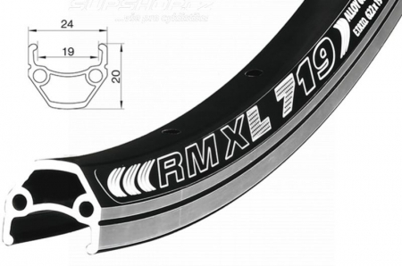 ráfek REMERX DRAGON 719 V-brake 406x19 32děr černý nýt