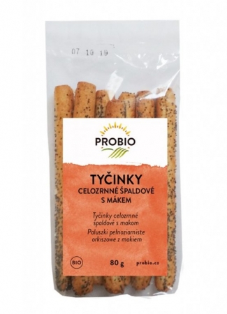 tyčinky špaldové celozrnné s mákem Probio 80g exp. 08/26