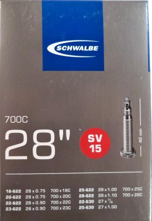 duše SCHWALBE SV15 28"x 3/4-1.10 (18/28-622) FV/40mm