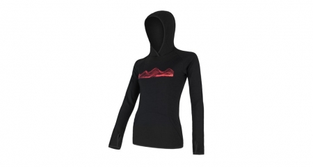 mikina dámská SENSOR MERINO UPPER MOUNTAINS černá