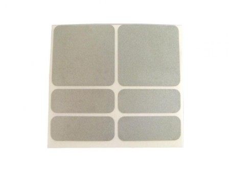 samolepky reflexní ShamanRacing set 6ks stříbrné