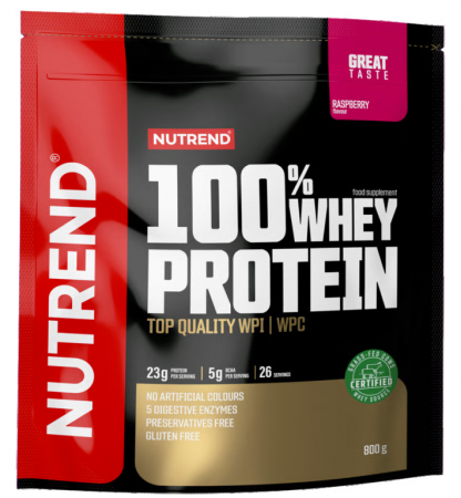 nápoj Nutrend 100% WHEY PROTEIN 800g malina