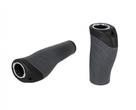 Gripy XLC GR-S04 Ergonomic 135/92mm černo/šedé zajištění šrouby