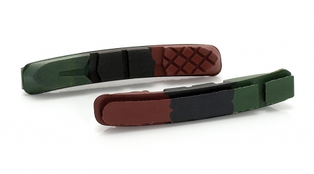 špalíky-gumičky XLC BS-X09 zeleno/černo/hnědé 72mm BS-Plus 2páry