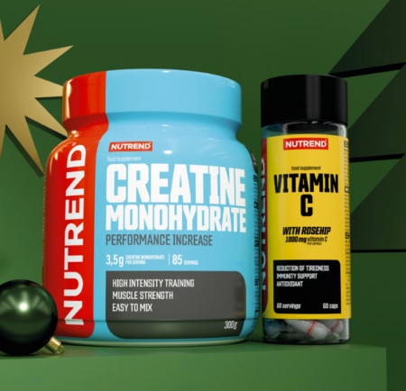 sada nápoj Creatine Monohydrate 300g + Vitamin C 1000mg 60 kapslí