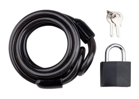 Spirálové lanko PRO-T M10 x 180cm s visacím zámkem