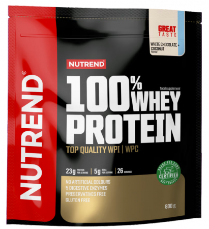 nápoj Nutrend 100% WHEY PROTEIN 800g bílá čokoláda+kokos