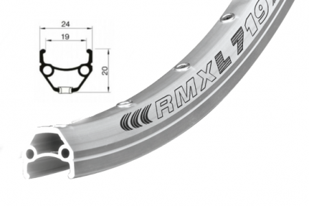 ráfek REMERX DRAGON 719 V-brake 622x19 32děr stříbrný nýt