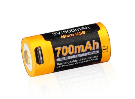baterie 16340 Fenix USB (Li-Ion) RCR123A 700mAh High Current