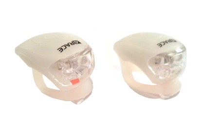 blikačka přední+zadní 4RACE LS03 silicon bílé