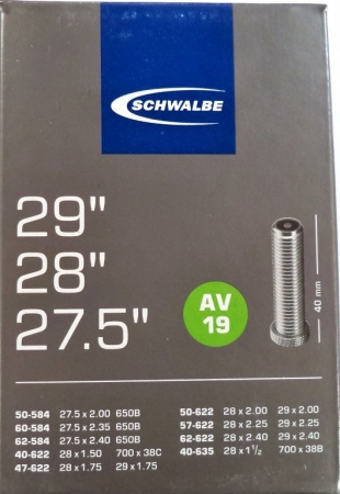duše SCHWALBE AV19 27.5"x2.00-28"x1 1/2 (50-584/40-635) AV/40mm