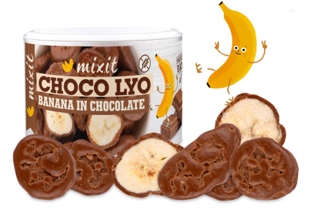 křupavé banánky Mixit v čokoládě 170g