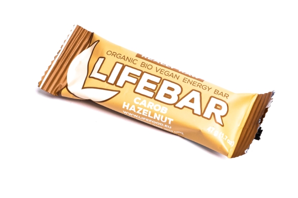 tyčinka Lifefood Lifebar Bio Raw karobová s lískovými ořechy 47g exp. 03/24