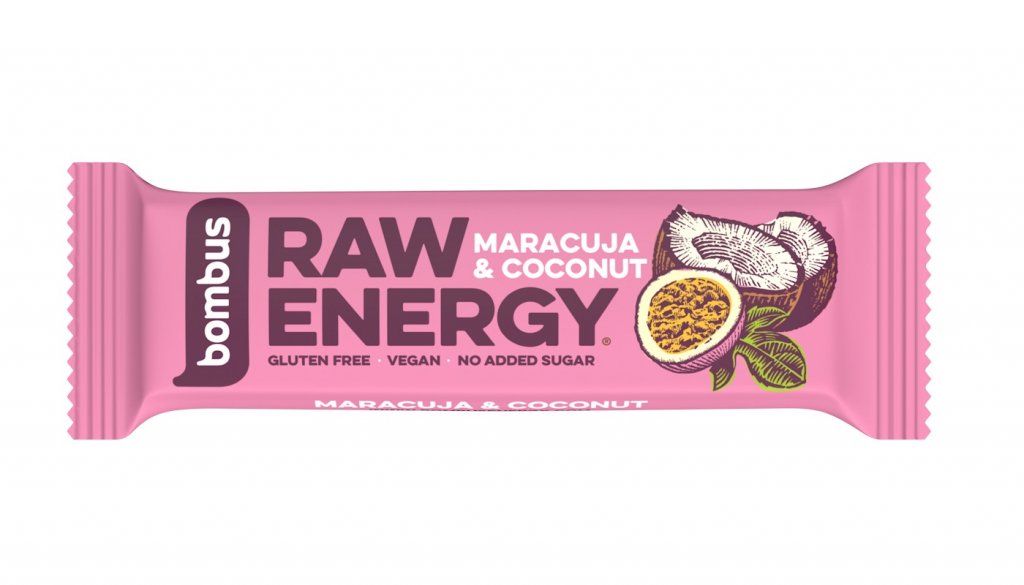 tyčinka Bombus Raw Energy 50g maracuja+kokos