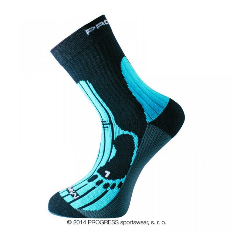 ponožky Progress MERINO turistické černo/modré 9-12
