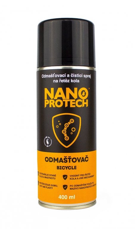 olej NANOPROTECH Bicycle odmašťovací a čistící spray na řetězy 400ml